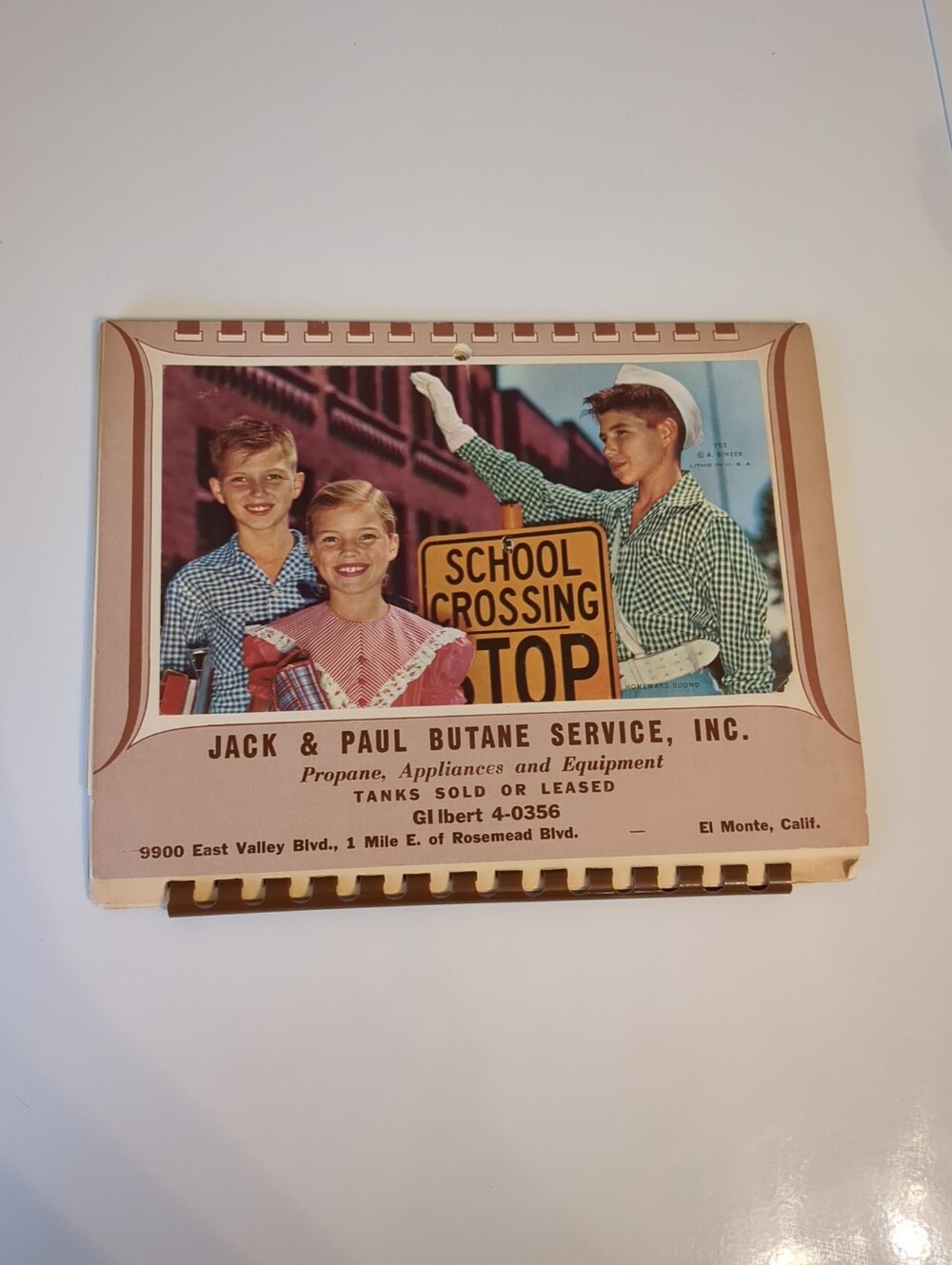 Jack & Paul Butane Service Inc El Monte California 1959 Calendar